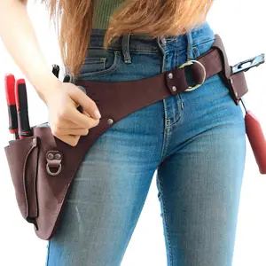 ERALEN Handcrafted Leather Tool Belt - Versatile & Multi-Functional, Universal Fits Up to 53” for Men and Woman, Ideal for Gardening, DIY, & Workshops, Gift Box Included” (Right Handed Dark Brown)