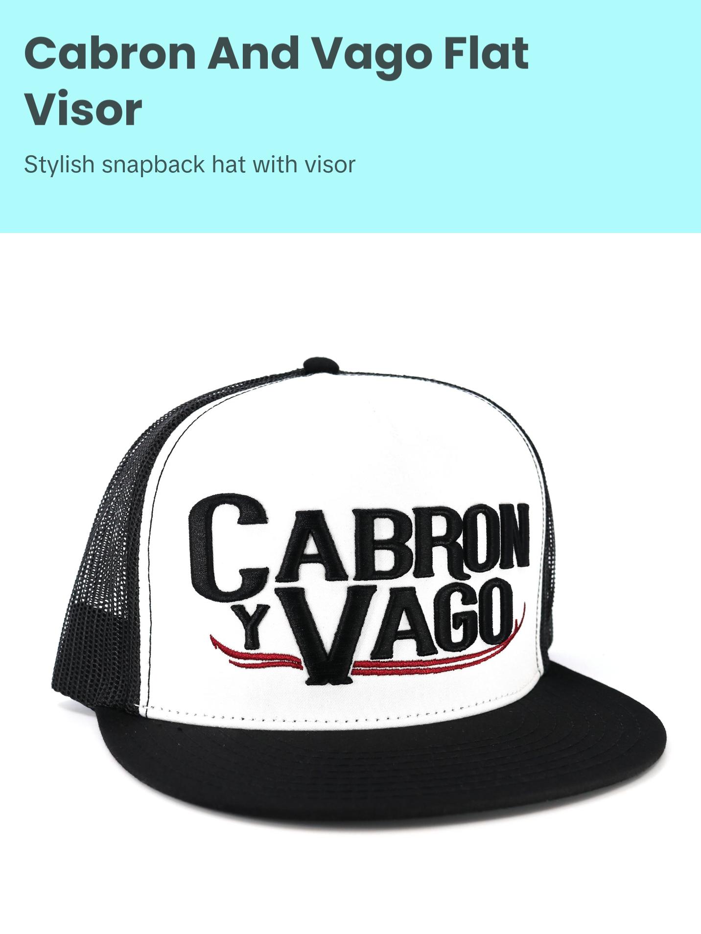 Cabron Y Vago Black/White/Black flat visor hat / gorra de visera plana