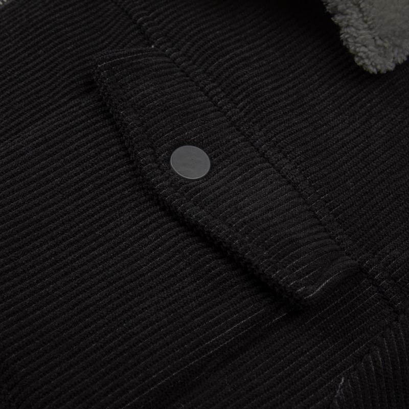 Men's Winter Corduroy Fleece Lined Thick Warm Workwear Jacket with Multiple Pockets, Suitable for Office and Commuting, Outdoor Sports Winter Coat