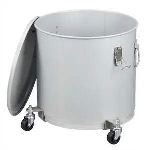 8 Gallon Fryer Grease Bucket with Filter & Lid, Heavy Duty Carbon Steel Oil Disposal Container with Wheels & Handles, Commercial Fryer Oil Container for Kitchen Food Truck Restaurant