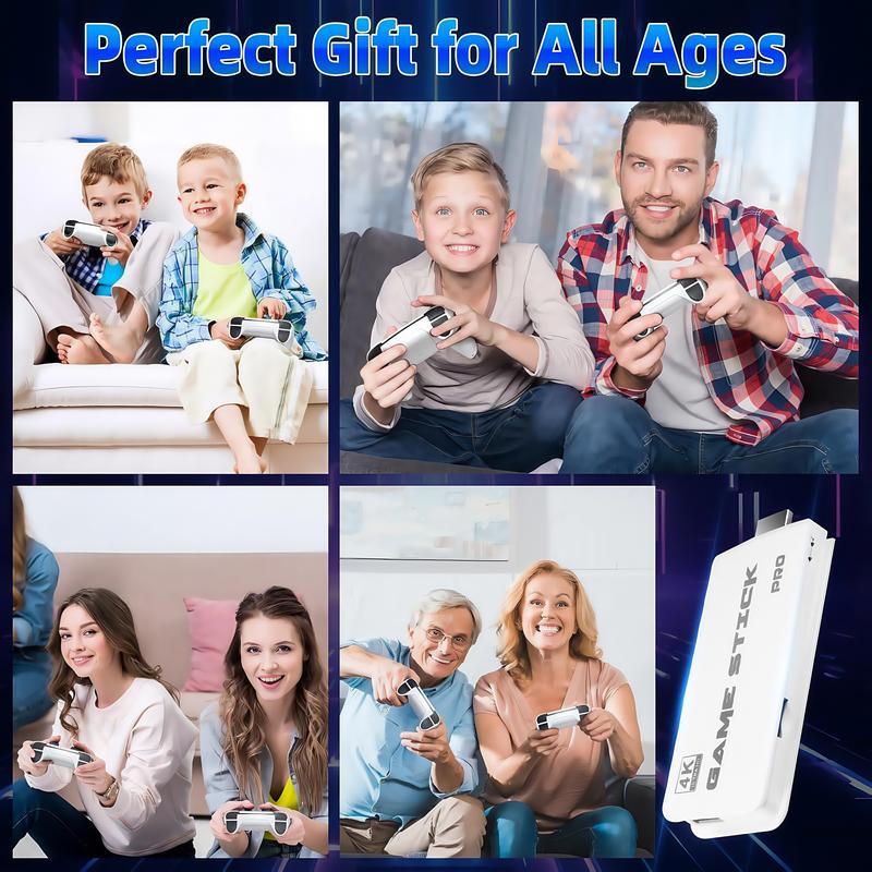 20000+ Games Wireless Retro Game Stick, Vintage Game Stick HD Output System, 2.4G Wireless Controllers, 64G TF Card for All Ages