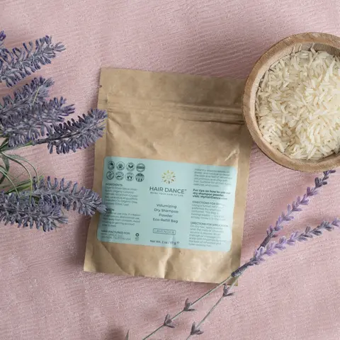 Dry Shampoo Powder Eco-Refill Bag in Lavender | Organic Ingredients | Lightweight & Volumizing (2 oz) | Made In USA | Haircare