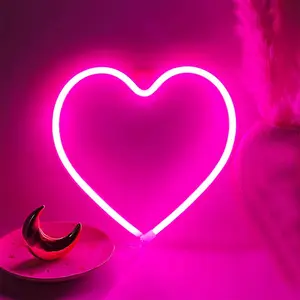 Heart Neon Sign, Neon Heart Lights for Valentines Day Decorations, LED Valentines Lights for Wedding Proposal Anniversary Mothers Day Girls' Bedroom Hotel Wedding Decor
