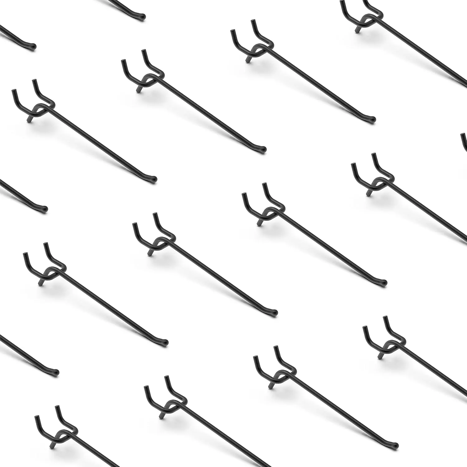 Black Pegboard Hooks 6 Inch, 25 count, Heavy Duty Pegboard Hooks, Fit 1/4" Peg Board