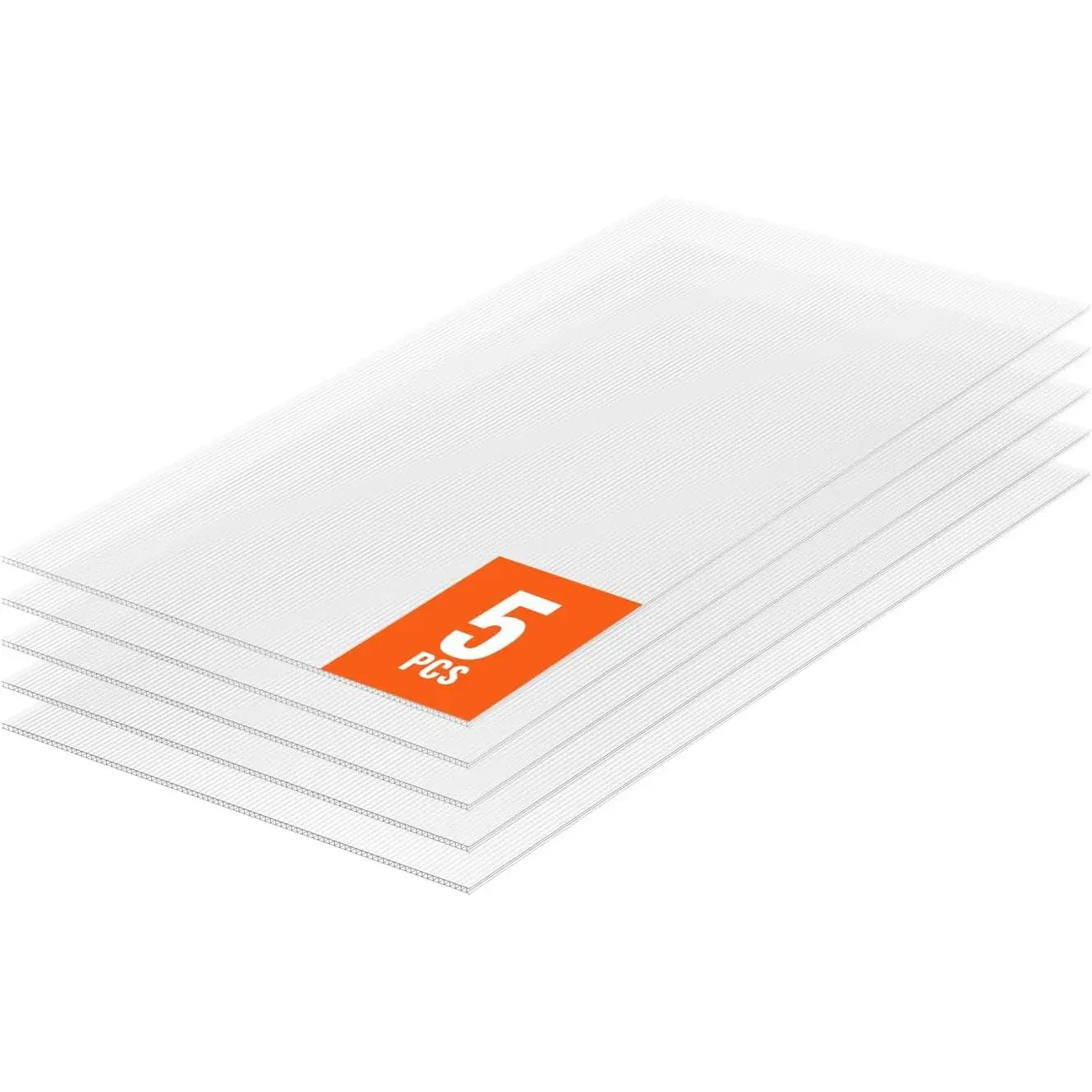 VEVOR 5 Pack Polycarbonate Greenhouse Panels, 2' X 4' X 0.32'' Roof Panels Sheets, Waterproof UV Protected Corrugated Plastic Roofing, Impact Resistance Clear Roofing Sheets for Greenhouse/Garden