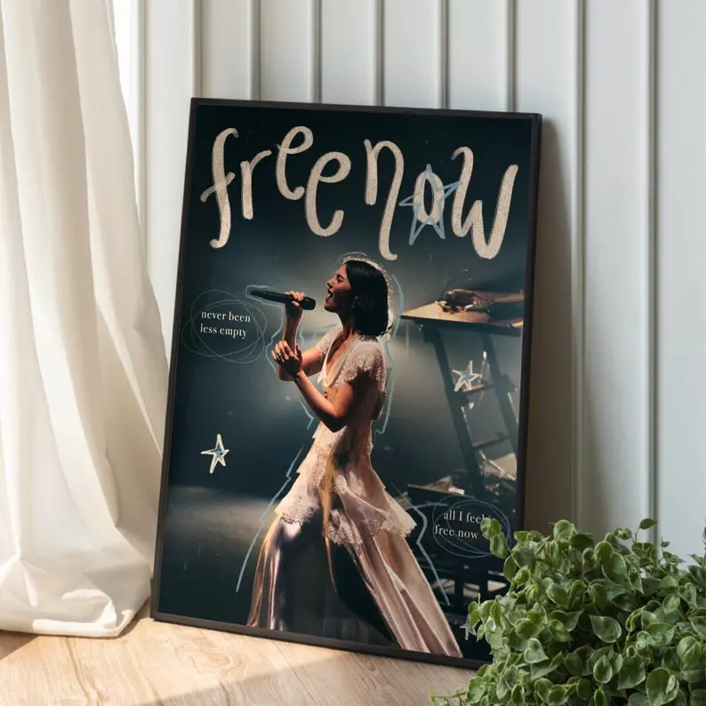 Gracie Abrams 'Free Now' Typography Poster Concert Wall Art