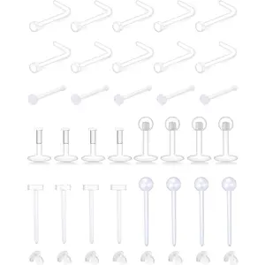 18G Clear Nose Studs  Retainers Clear Piercings for Work   Bioflex Tragus Earring Cartilage Helix Retainer for Women Men 6mm Bar Length
