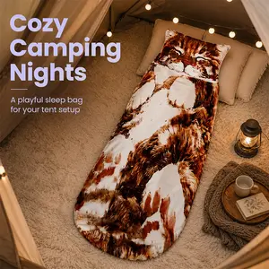 Cat Pattern Soft Fluffy Warm Sleeping Bag - Compact Storage Camping Bedroll for Indoor-Outdoor Use - Cozy Pet Supply Gift for Cat Lovers (Multiple Patterns, Ideal for Christmas, Holidays, Birthdays)