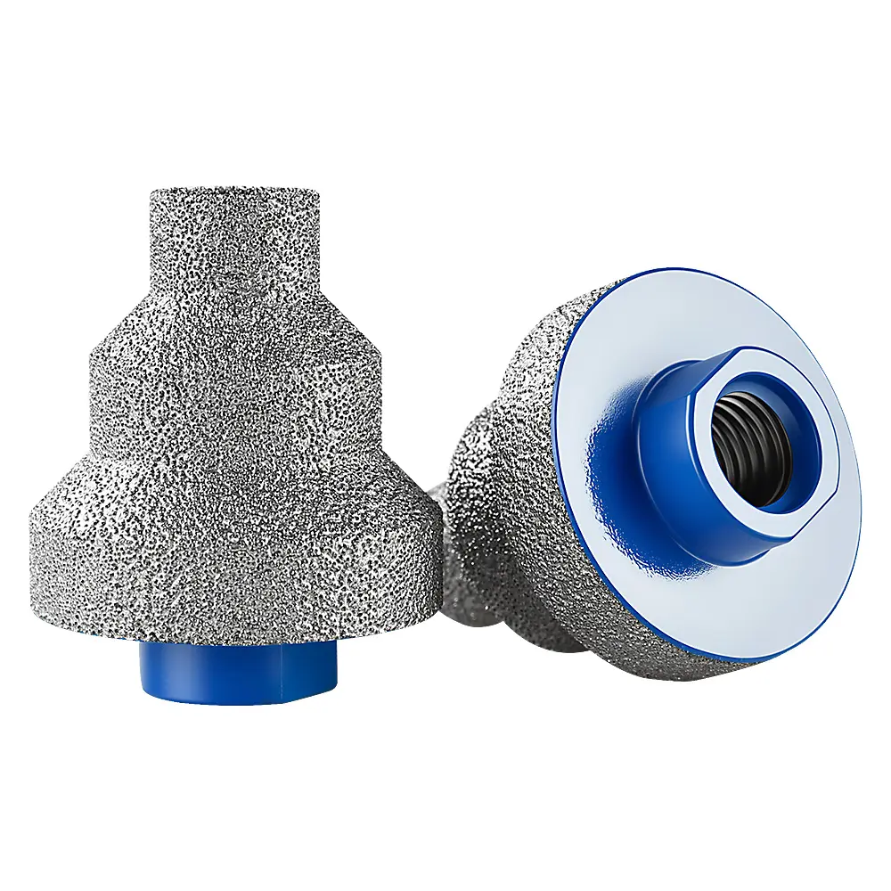 LOZLIN 3-Step Diamond Drill Bit, 0.79"/1.38"/1.97", 5/8"-11 Thread Hole Saw for Drilling, Enlarging and Chamfering Porcelain Tile, Ceramic, Marble and Granite, Fits Angle Grinders