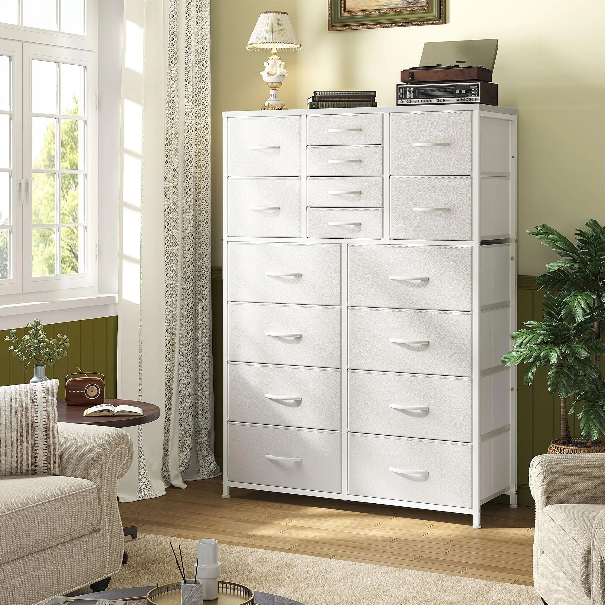 White-16 Drawers