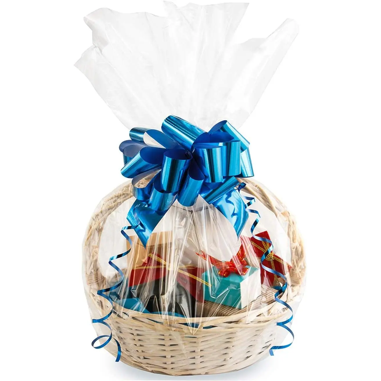 Large Cello/Cellophane Bags,30x 40 Inches Clear Basket Bags OPP Plastic Cellophane Wrap for  Baskets Packaging 10 count