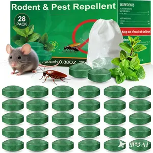 28pc-Mouse & Rat Repellent Balls -Peppermint Lemon Oil Mice Repellent for Rats Spider Pests,Safe for Pets & Kids, 30 Days Effective Mouse Deterrent Indoor/Outdoor/Car Engine Protection