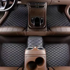 5PC Luxury Faux Leather Car Floor Mats All-Season Universal Non-Slip Easy Clean for Cars Trucks SUVs Vehicle Protection