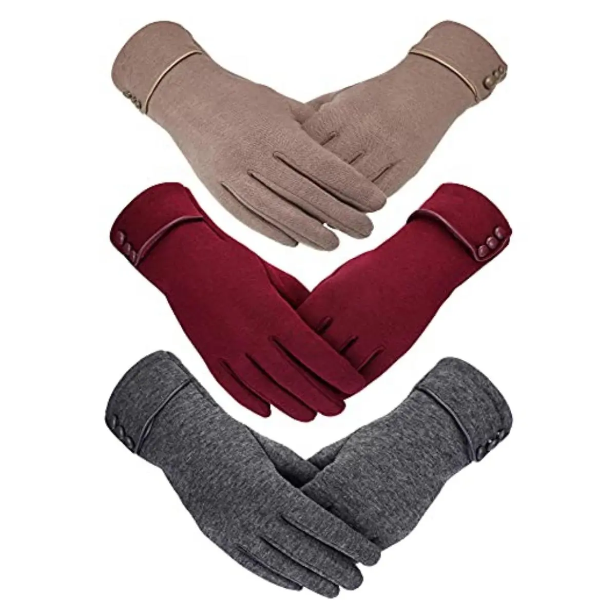 3 Pairs Womens Gloves Set,Touchscreen Texting Phone Windproof Gloves,Warm Fleece Lined Cold Weather Garden Mittens,Halloween Christmas Party Gifts,Tools & Hardware,Summervibes
