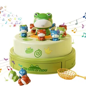 Jumping Animal Toy, Bouncing Frog Toy,Sound Light Green Frog Bounce Toy, Ejection Frog Turntable Sound Light, Interactive Play Concentration Training For Kids,Christmas gift
