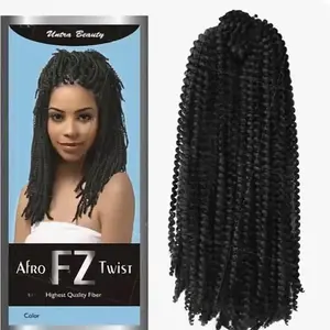 Untra Beauty Afro FZ Twist Braiding Hair - Highest Quality Fiber, Color Black, EZ Twist Braids for Stylish Looks