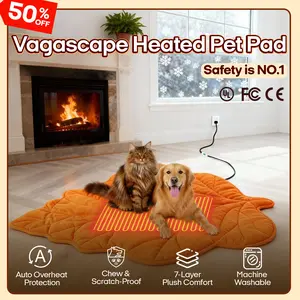 Vagascape Abdominal Heated Pet Pad for Dogs & Cats – 7-Layer Safety Design, Auto Overheat Protection, Chew-Resistant Cord, Waterproof & Machine Washable, Ideal for Indoor & Outdoor Use Shaped Beds Mats