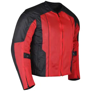 Vance Mens Red Advanced 3-Season Mesh/Textile CE Armor Motorcycle Jacket
