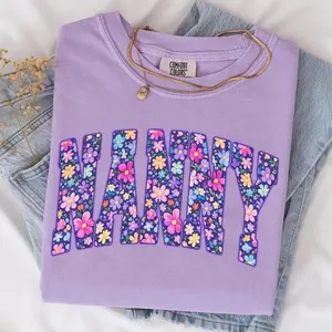 [Sale Up To 50%] Comfort Color Floral Nanny T-Shirt, Spring Nanny Sublimation Design, Nanny Grandma Shirt T-Shirt, Mother’s Day, Gift For Mama