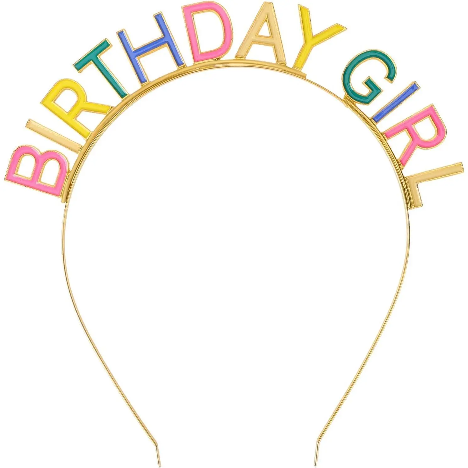 F-HDW02  Happy Birthday Crown Rainbow Birthday Girl Headband Birthday Headpiece Birthday Crown Gift Party Decorations for Women Girls