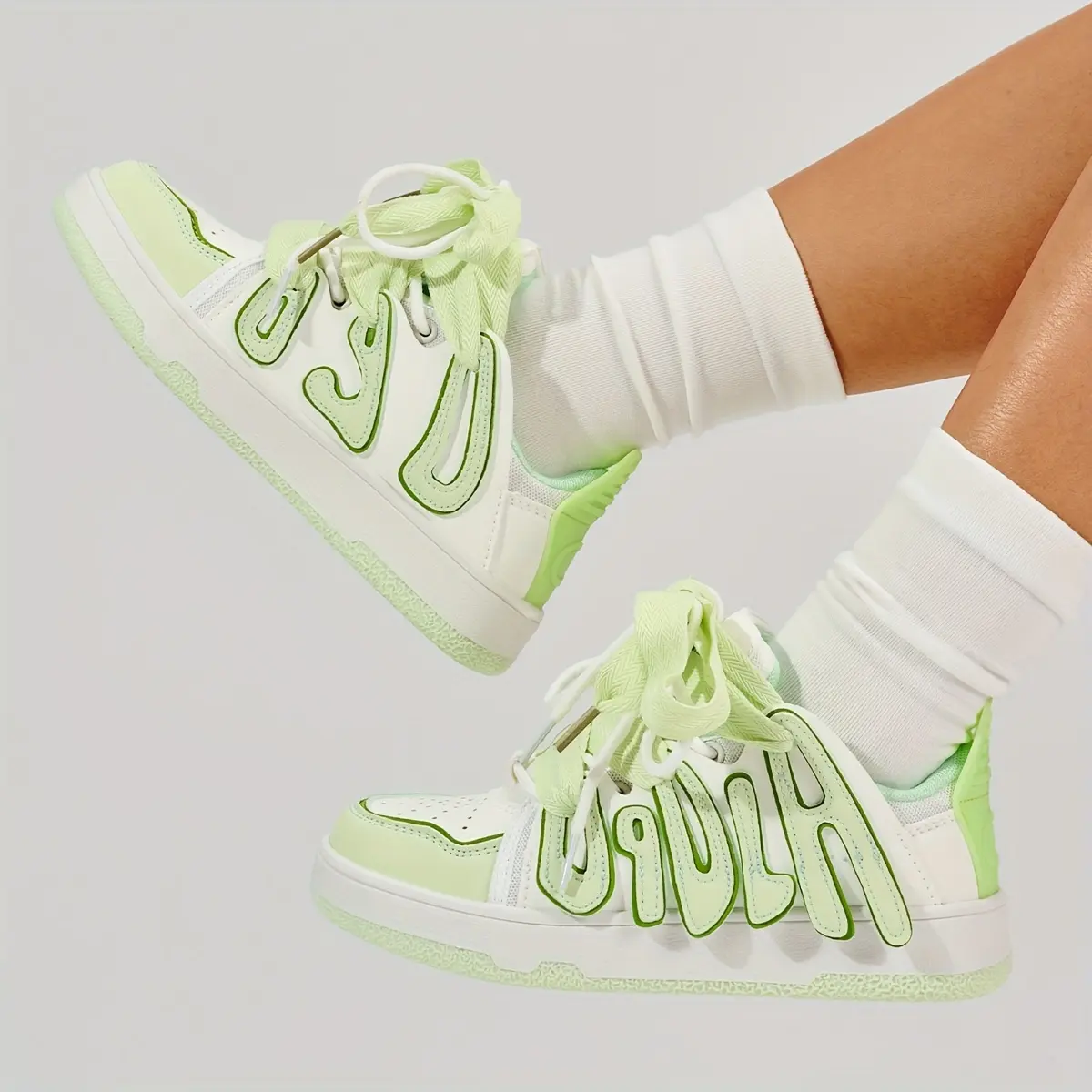 New Thick-soled Daddy Shoes Cherry Pink Avocado Green 3.5CM Thickness Ladies Versatile Board Shoes Casual Sneakers