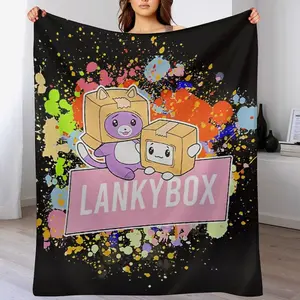 Lanky Cute Box Blanket Super Soft Throw Blanket Lightweight Blanket for Men Women Boys Girls Warm Throw Blankets for Couch Sofa Bed Birthday Christmas Halloween Fathers Day Gift