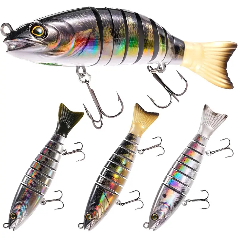 7 segment multi-jointed fishing lure HANDING M1 8-Segment Swimbait - 3.9in 3/8oz 8 Weight Bass Fishing Lure Multi Jointed