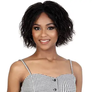 Motown Tress Secret Glueless 100% Virgin Remy Human Hair 13x4 HD Lace Front Wig - FRENCH WAVY BOB 10"