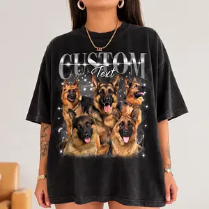 Custom Comfort Colors Bootleg Pet Shirt, Personalized Dog Cat Photo Shirt, Vintage 90s Pet Portrait Tee, Pet Lover Gift