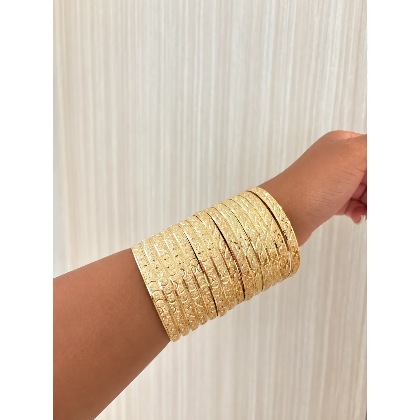 12 Piece Gold Plated Bangle Bracelet Set Stackable Statement Bangles for Women Fashion Statement Jewelry