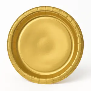 Elegant Gold 6.75" Round Paper Plates Elegant Gold 6.75" Round Paper Plates