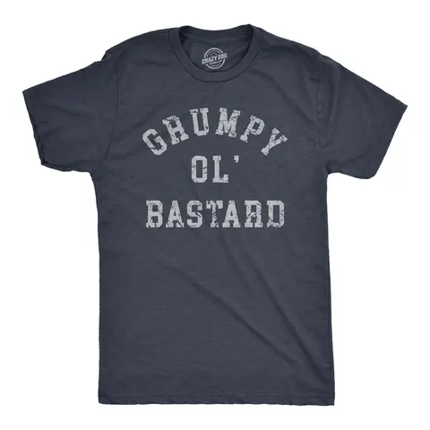 Mens Grumpy Ol Bastard T Shirt Funny Cranky Grouchy Old Joke Tee for Guys Mens Funny T Shirts Cool Vintage Graphic Tees Funny offensive Short Sleeve Novelty Tees for Guys Navy -