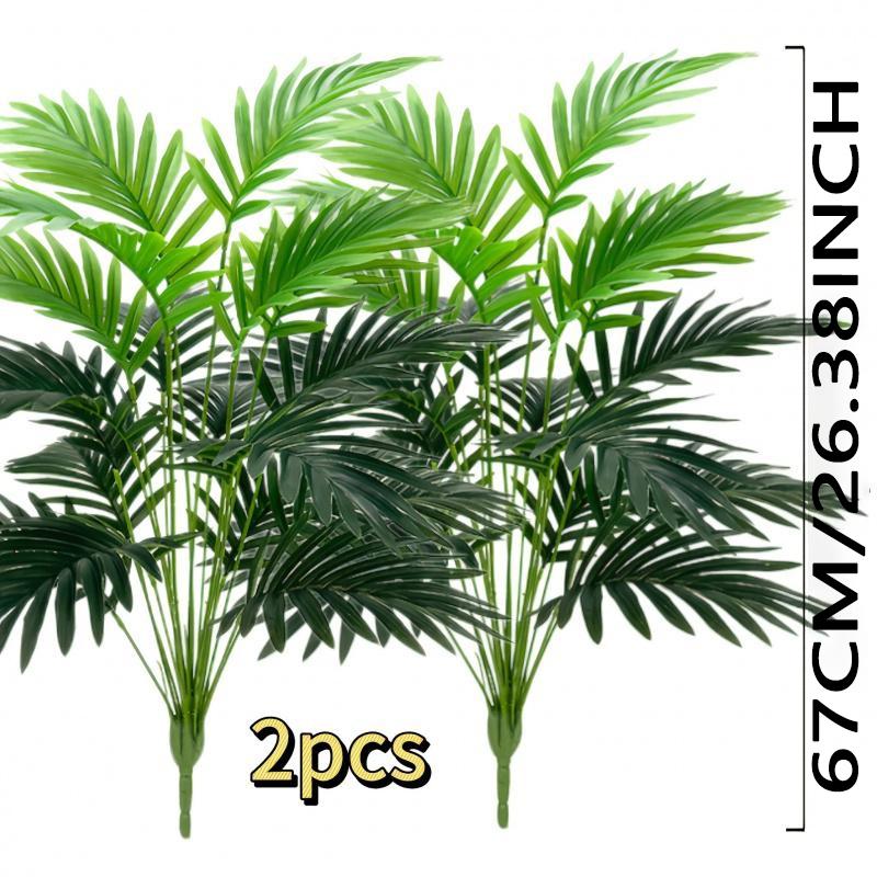 2-Pack Artificial Large Palm Trees, 2.69 Feet, Realistic Touch, Artificial Plants, Indoor Outdoor Decor, Perfect for Home Garden Office, Plastic Material