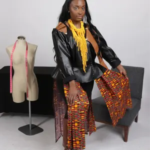 Ankara Leather Blouse