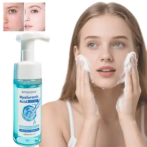 Amococo - Hyaluronic Acid Cleansing Mousse 150ml Hyaluronic Acid Facial Wash - Mild Formula Foam Deep Pore Cleansing Removes Excess Oil Hydrates Skin Suitable for All Skin Types