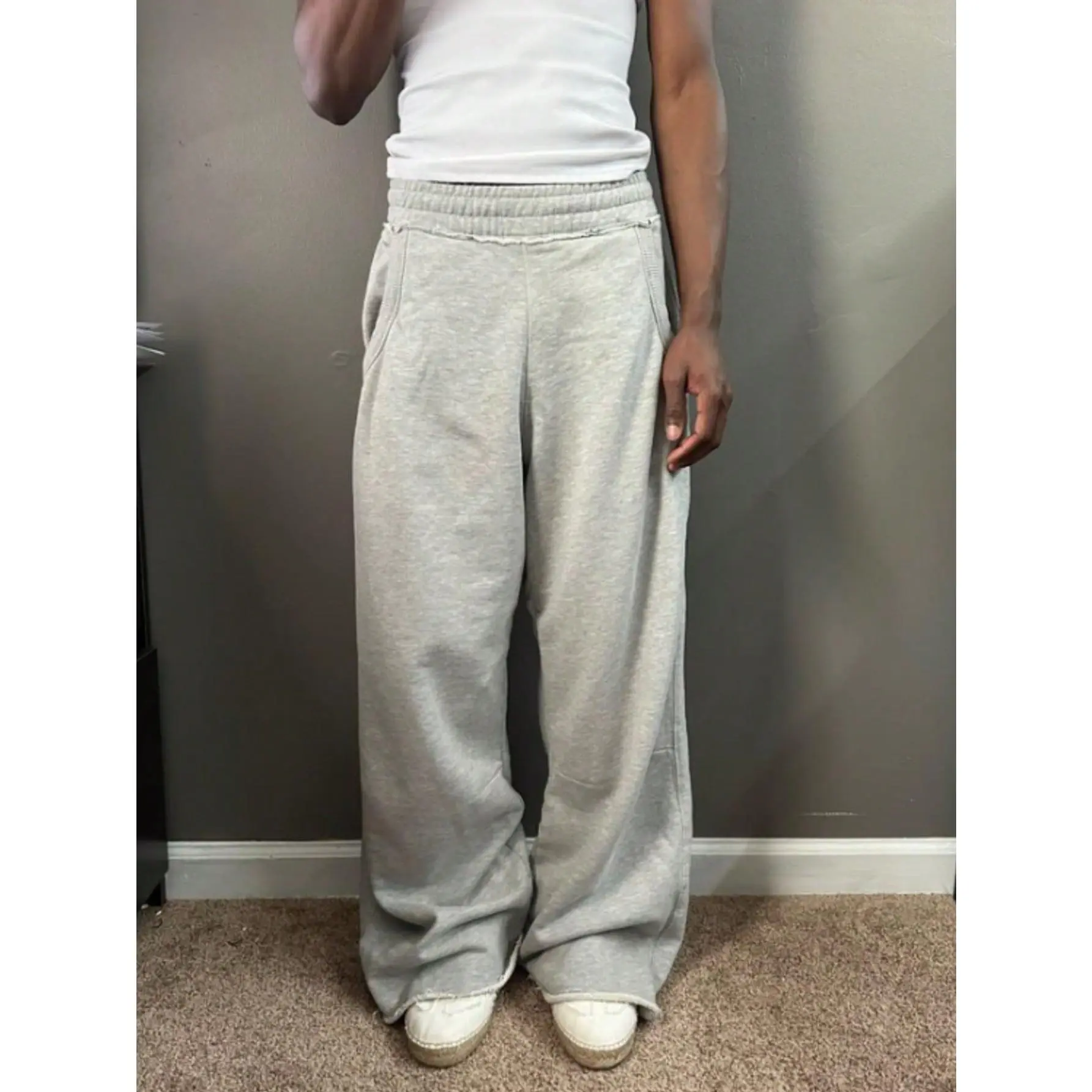 Baggy Sweatpants Ripped Elastic Waist Wide Leg Lounge Sweat Pants Joggers Track Pants Baggy Sweatpants Ripped Elastic Waist Wide Leg Lounge Sweat Pants Joggers Track Pants