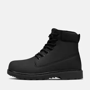 LARNMERN Men's Winter Waterproof Work Boots Genuine Leather Warm Lightweight Slip-Resistant Anti-Slip Durable Sole Comfortable Fit