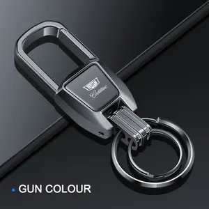 Metal Car Logo Keyring Keychain, Anti-Loss Pendant, Gifts for Cadillac Ats Bls Ct4 Ct5 Ct6 Cts Escalade Ext Slr Srx Sts Xt4 Xt5 Xt6 Xts