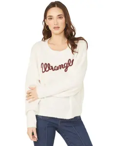 Wrangler Women's Retro Glitter Logo Sweater - 112371924