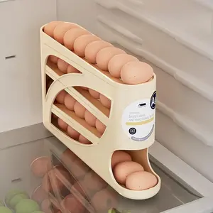 4-Tier Egg Dispenser for Fridge – Space-Saving Automatic Rolling Egg Holder, Countertop & Refrigerator Storage, Holds Up to 30 Eggs
