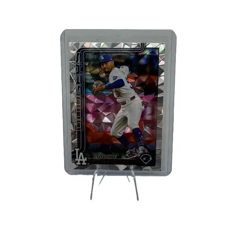 Topps Mookie Betts Series 2 Diamonté Variation Baseball Card Featuring LA Dodgers Player in Action Design 2025 Set with 4 Random Base Cards Included