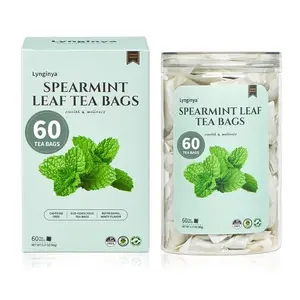 Lynginya Spearmint Tea, 60 Tea Bags - Premium Spearmint Leaves - Natural Herbal Tea - Refreshing & Minty - No Sugar & No Caffeine