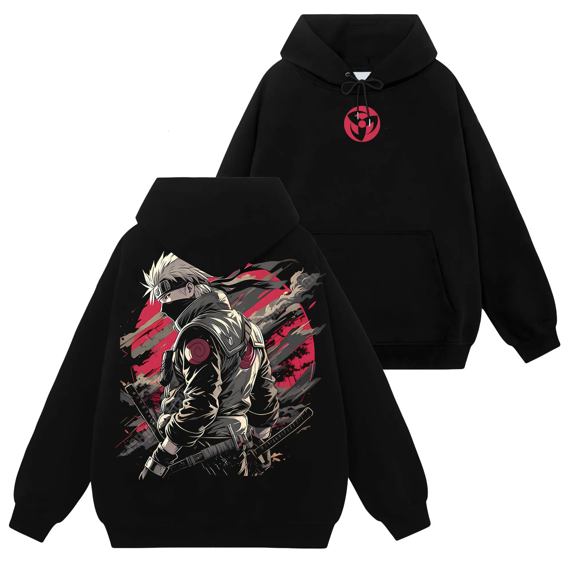 [Konoha Shop] Limited Hatake Kakashi - Naruto Shippuden #61 Hoodie T-Shirt Sweatshirt, Retro Vintage Unisex Graphic 90s Cotton, Gift For Wibu Ninja Shinobi , Anime Manga Y2K Streetwear Apparel Everyday