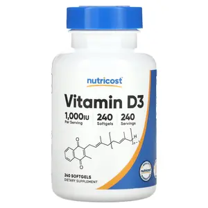 Nutricost Vitamin D3, 1,000 IU, 240 Softgels Nutricost Vitamin D3, 1,000 IU, 240 Softgels