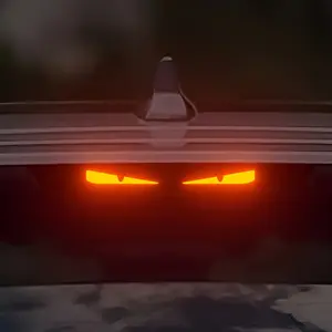 Carbon Fiber Brake Light Sticker, Cartoon Devil Eye Design, Transparent Night Projection, Fun Horror Theme, Self-Adhesive, for Plastic & Glass Surfaces, Car Decals