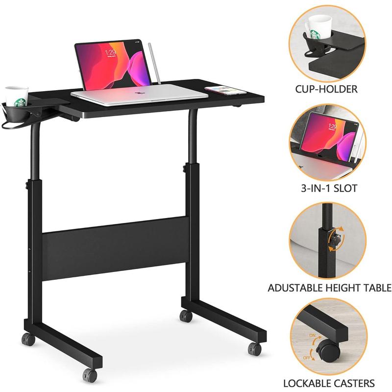 Small Standing Desk Adjustable Height, Portable Treadmill Desk, Mobile Table Ideal for Laptops and Tablets, Black Small Standing Desk Adjustable Height, Portable Treadmill Desk, Mobile Table Ideal for Laptops and Tablets, Black