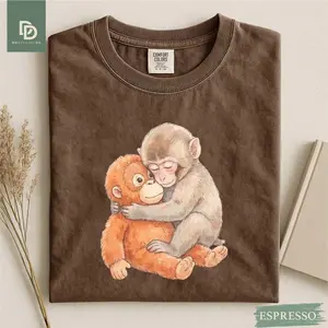 Monkey Punch Shirt, Monkey Punch Graphic Tee, Baby Monkey Plush Top, Mothers Day Tee, Animal Lover Mother Gift Cute Cozy Mom