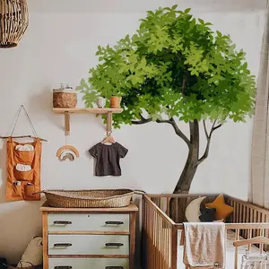 A set of four large tree summer wall stickers for bedroom and living room background walls, home decoration stickers, self-adhesive M18025-KL