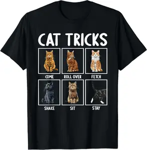 Cats Funny Cat Tricks T-Shirt for Men Women Casual Wear Stylish Design Versatile Fit Ideal Gift