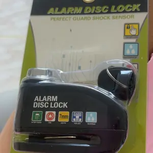 Motorcycle Disc Brake Secure Lock with Alarm, Movement Alert for Bicycles/Motorcycles, Anti-Theft Bike Safety Lock